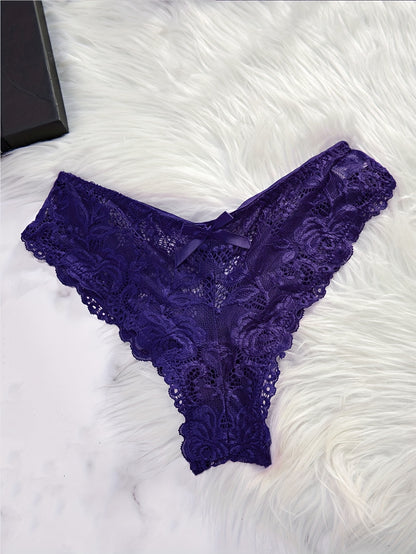 Big Size Sultry Valentine Lace Sleepwear Dress Set - Exquisite Lace, Flattering V-Neckline, Daring Backless Design, Delicate Ruffle Trim, Trendy Split Hem, Seductive Thong Detail, Ultra-Comfortable Fabric, Perfect for Romantic Night, Anniversary Gift