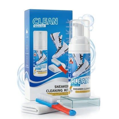 Sneaker Cleaning Kit - Includes Shoe Brush, Cleaning Cloth, And Cleaning Solution. Quickly Removes Stains to Restore Original Whiteness. Gentle Formula, Easy to Use. Suitable for Mesh, Leather, Canvas, PU, And Most Shoes