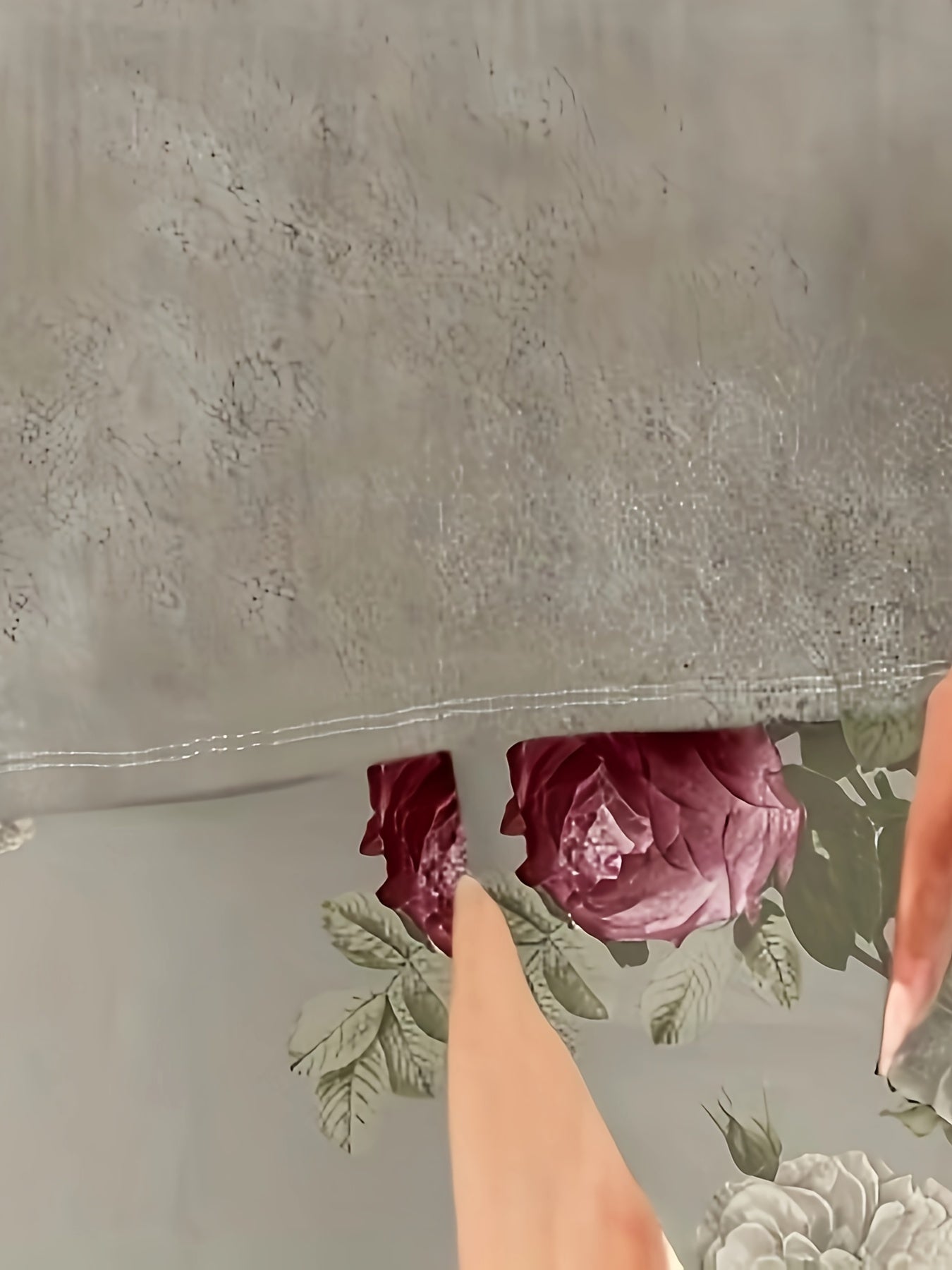 Retro Floral Patterned Outfit, Featuring a Crew Neck Top with Half Sleeves And Loose Straight-Leg Trousers, Designed for Women