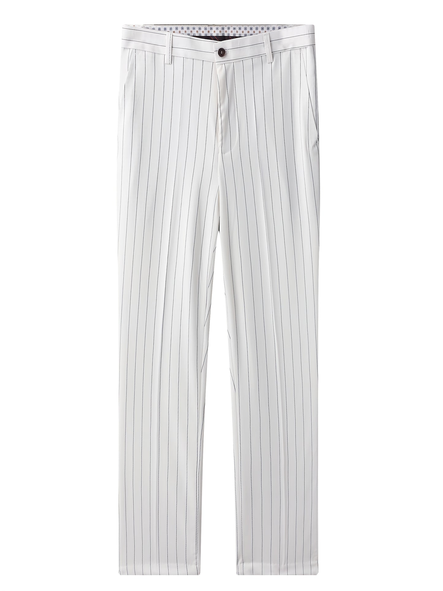 Latest Men's Suit Striped Double-Breasted Suit Spring/ Summer/ Autumn Thin Two-Piece Set with Frill Collar Striped Style Four Buttons Suit Business And Casual Dress Collar Necklace Decoration Slimming Dress Casual Suit White Suit
