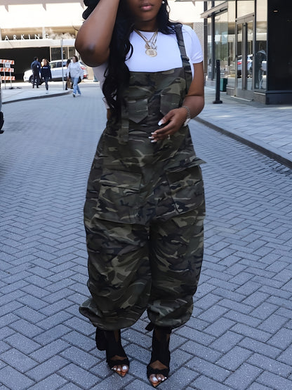 GlOURI Y2K Camo Overalls Jumpsuit -overalls Oversized Utility Jumpsuit W/ Multi-Pockets | Streetwear & Casual One-Piece For Women For Spring/Summer.