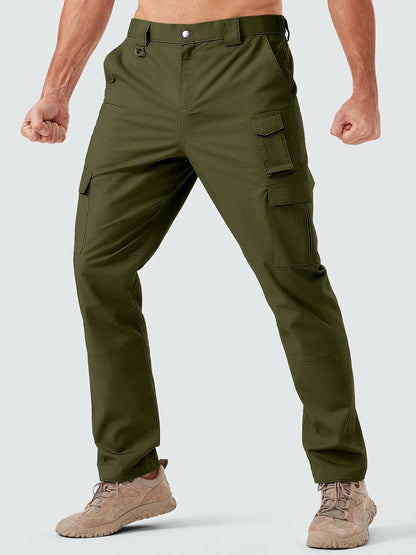 31' Men's Work Pants Cargo Pants Loose Casual Multi Pockets Outdoor Pants Color Block Straight Leg Cargo Pants with 8 Pockets