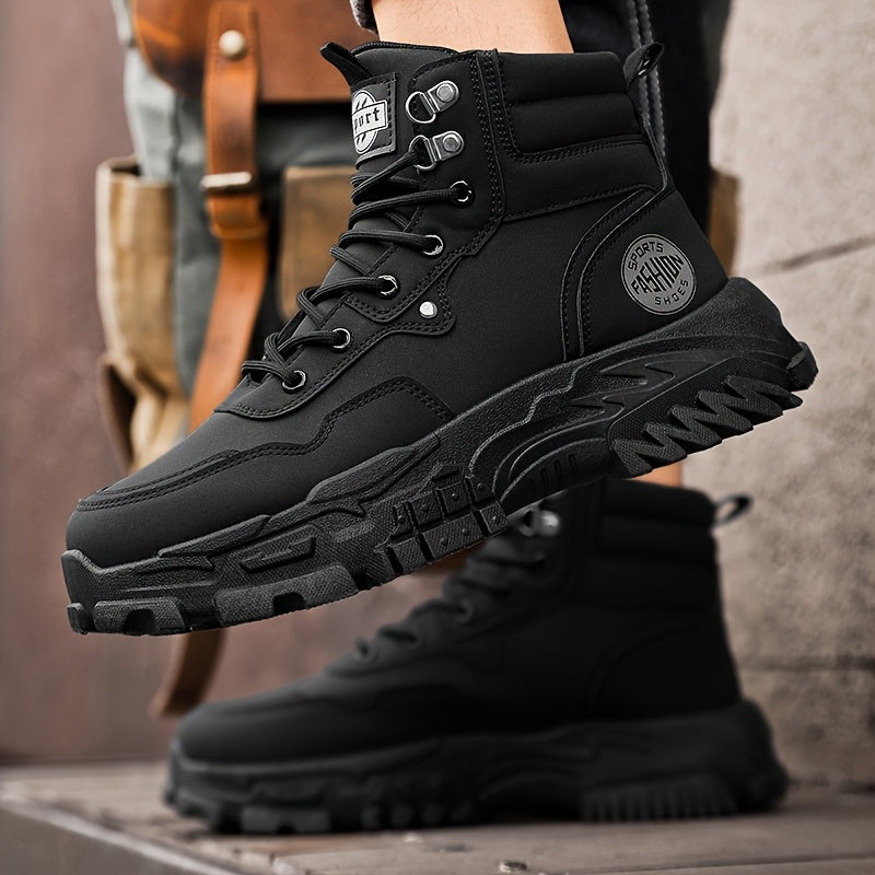 Men'S Shoes 2026 New High Help Work Shoes Anti-Slip Wear Thick Soled Casual Shoes Fashion Men with All Fashion Shoes