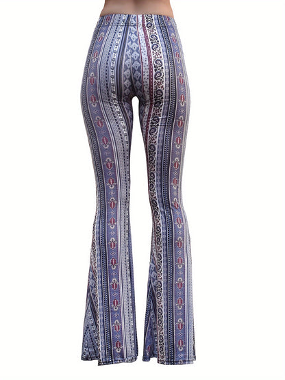 ZAFUL Women'S High-Waisted Cut-Out Trousers Ladder Bootcut Textured Flare Trousers Wide-Leg Evening Pants