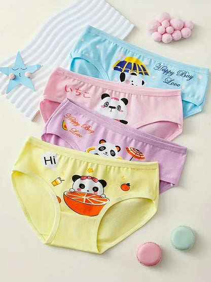 Girls' Cotton Briefs - Assorted Cute Cartoon Prints 42949