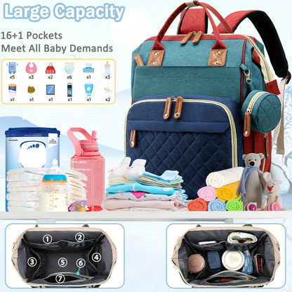 Diaper Backpack - Spacious Parent Bag with Multiple Pockets, Soft Nylon, Zip Closure - Perfect for Parents on the Go, Orange Pink