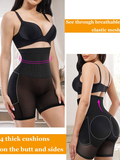 Plus Size Women Shapewear Control Panties Body Shaper Butt Lifter Padded Hip Enhancer Seamless Underwear Hi- Waist Short