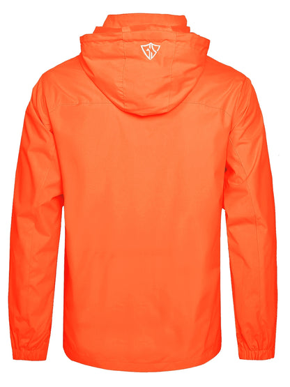 Men'S Rain Jacket Waterproof with Zipped Pockets Windproof Rain Jacket with Hooded