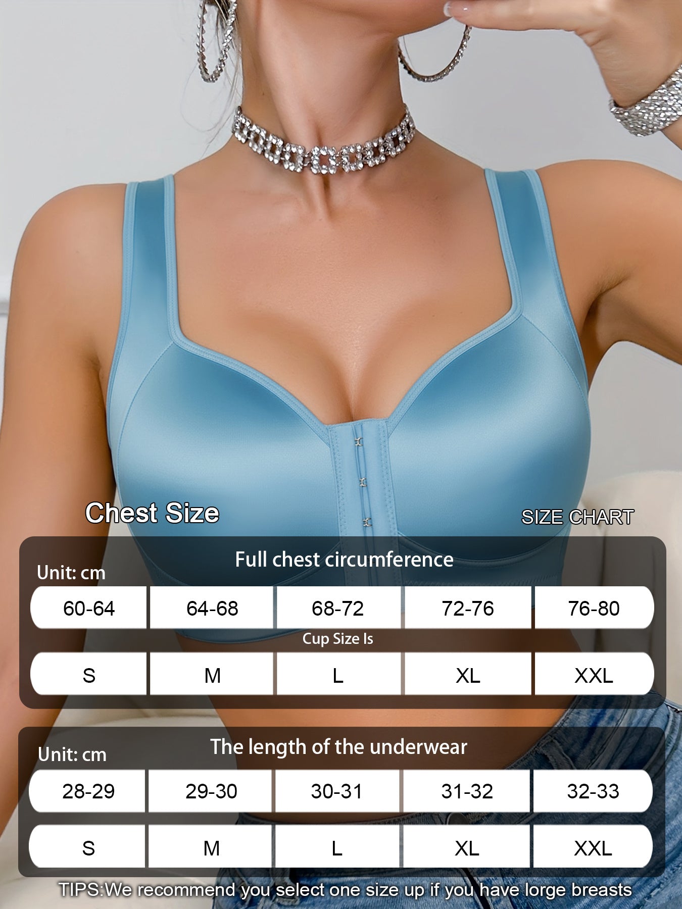 This 1pc Women'S Bra Is Made of High-quality Satin Fabric Without Underwire. It Features A Smooth Front Buckle Design, Providing Comfort and Strong Support. It Is Suitable for People with Large Breasts for Daily Wear and Formal Occasions. It Offe