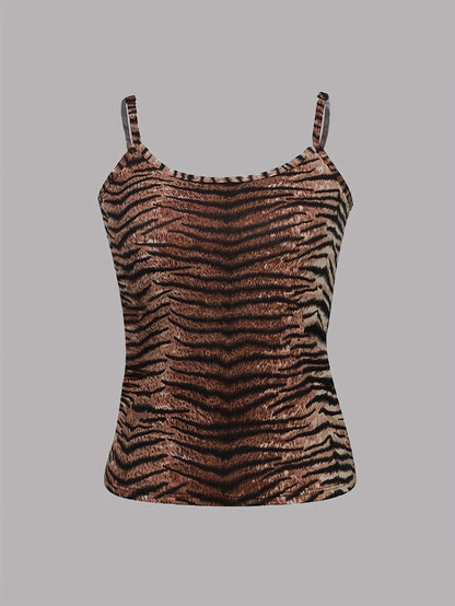 5pcs Set Of Summer Sexy Leopard Print Camisoles for Outerwear And Innerwear, Top And Base Shirt