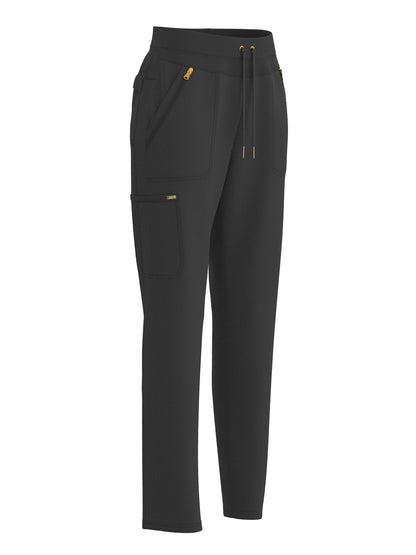 PandaFlex modern neck in Four-Way Stretch Fashion Scrubs Set V-Neck Short Sleeve Scrub Top & Straight Leg Cargo Pants for Nurses with zipper pockets 3372
