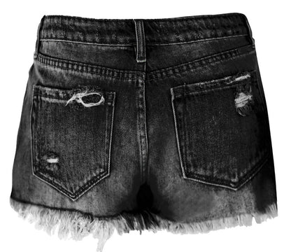 Women's Blue Denim High-Waist Denim Shorts - product view 4