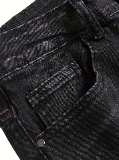 Men's Jeans Slim Stretch Hole Long Pants