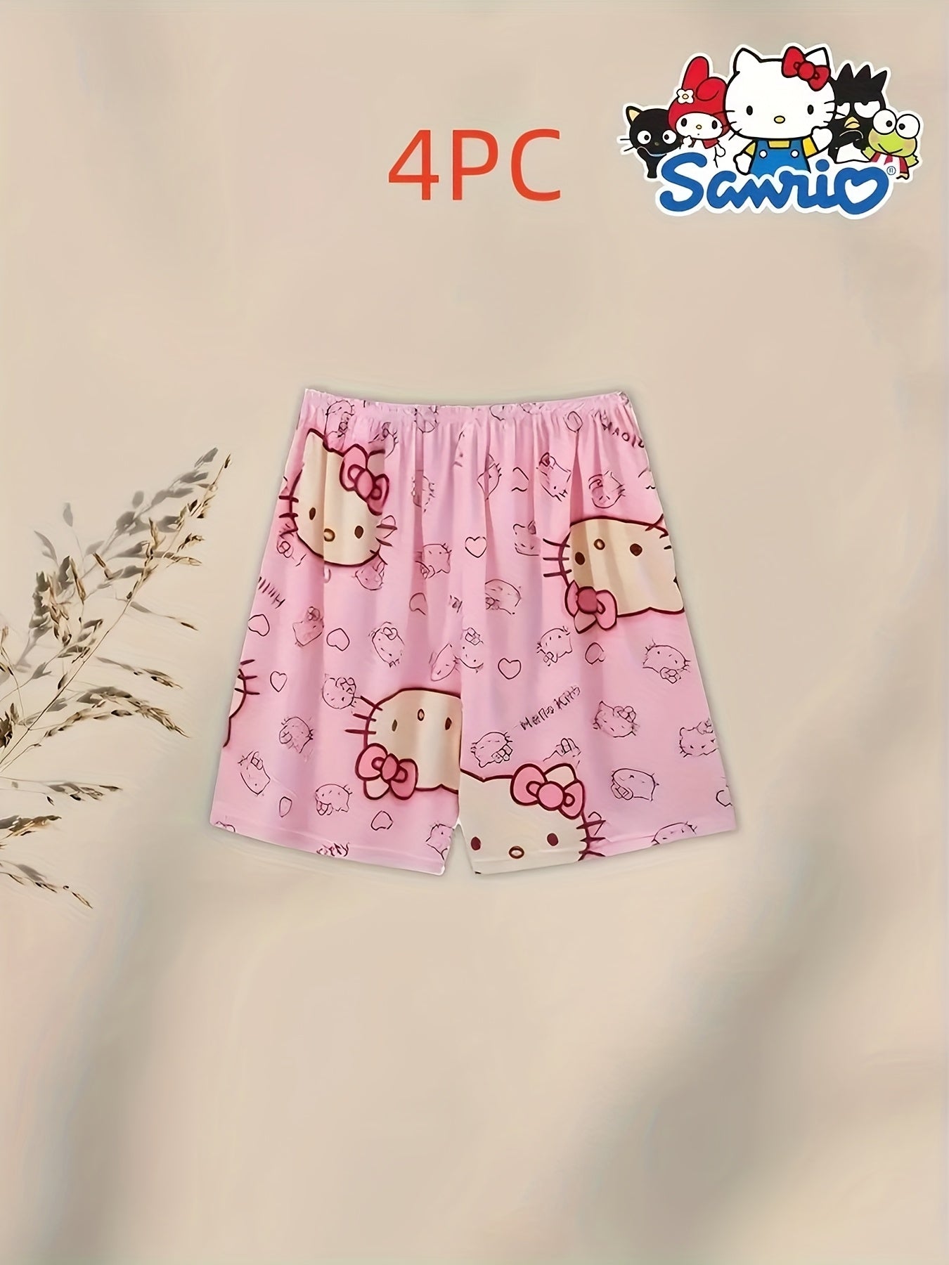 Peach Polyester Short-Sleeve Pants - product view 9