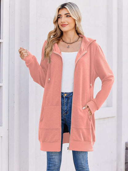 Zip Up Hoodies for Women Long Sleeve Oversized Sweatshirts Casual Lightweight Fleece Jackets with Pockets