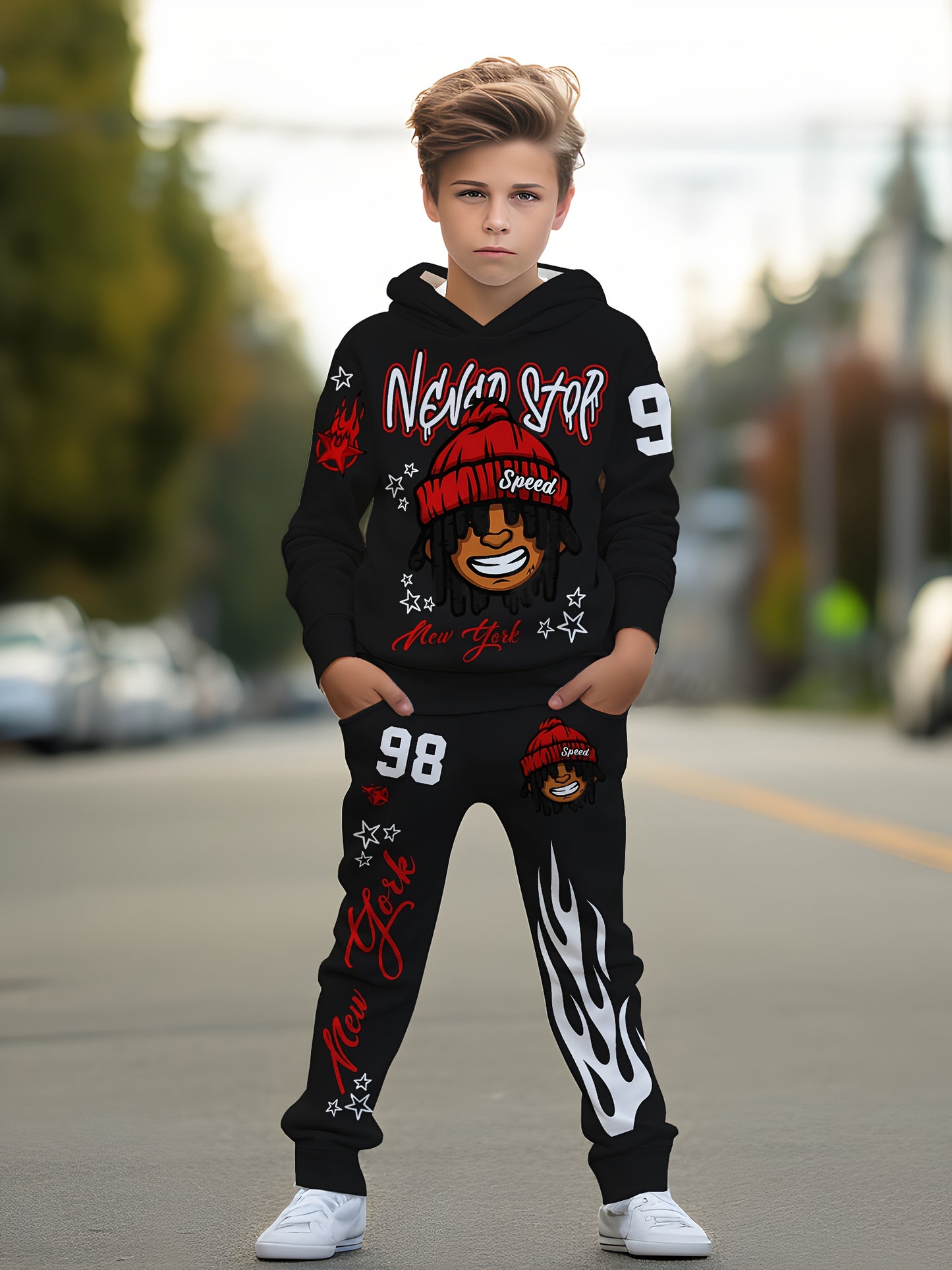 Boys' Photo Color Polyester Printed Pants - product view 4