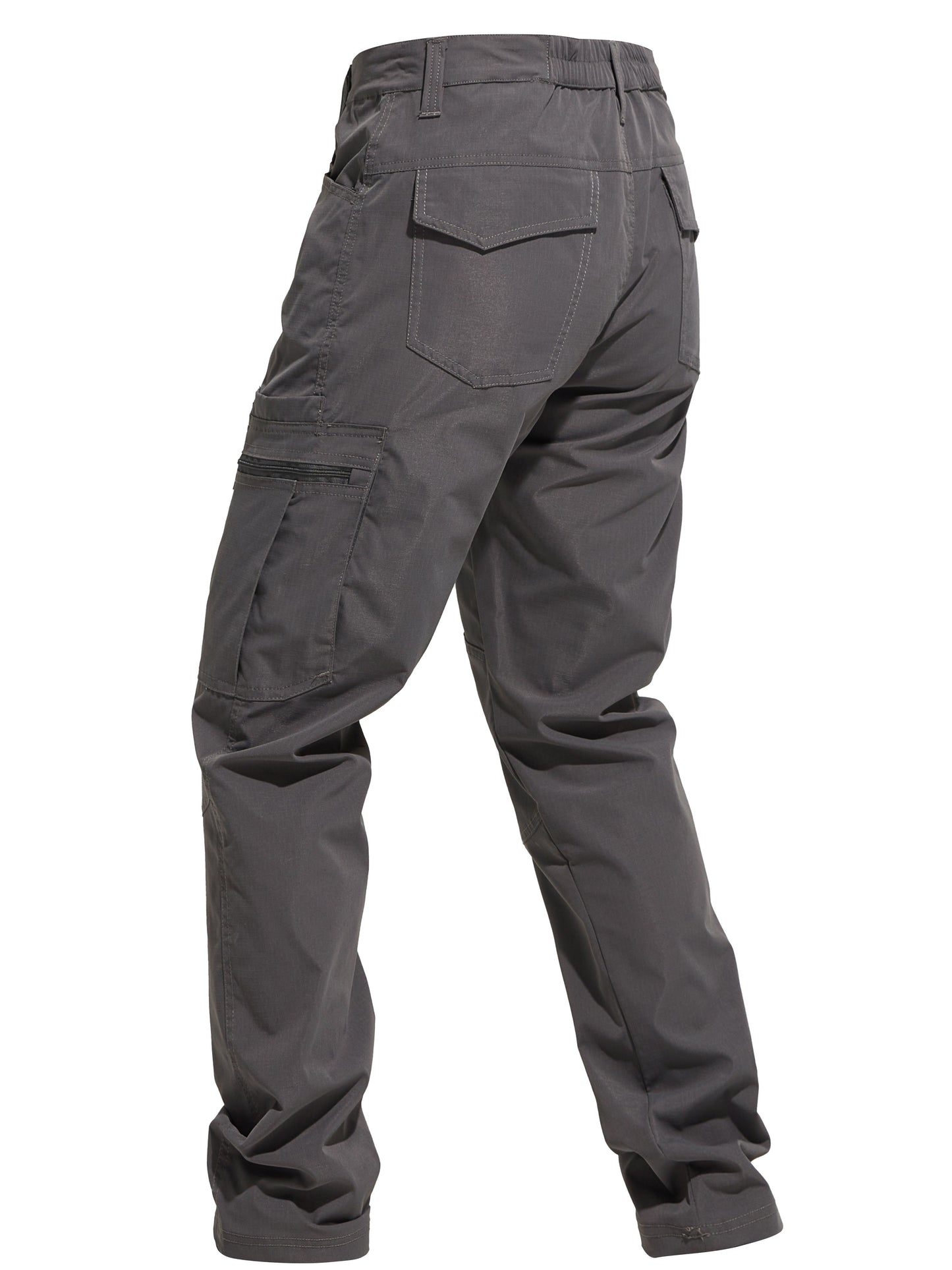 Solid Casual Men's Outdoor Cargo Long Pants with Multi-pocket, Hiking Camping Fishing