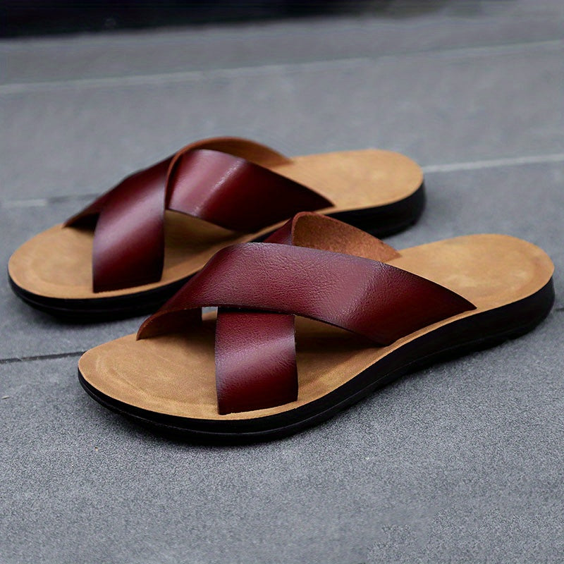 Summer Slippers for Men to Wear as Outerwear: Trendy, Casual, Soft-soled, Anti-slip, Wear-resistant, Fashionable, Simple, and High-end Outdoor Party Men's Beach Shoes