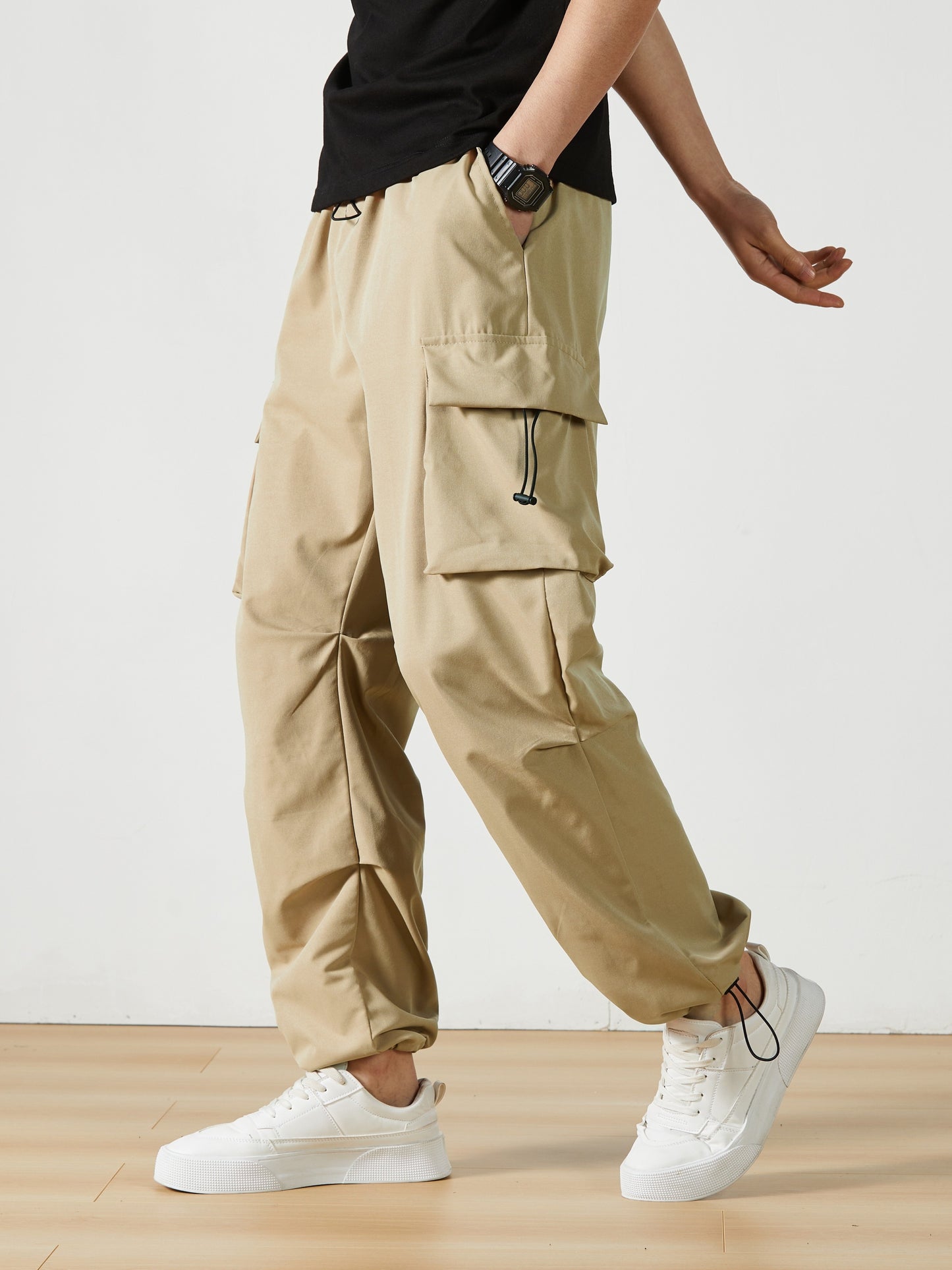 Men'S Straight-Leg Cargo Pants with Multiple Pockets, Suitable for Outdoor Street Fashion
