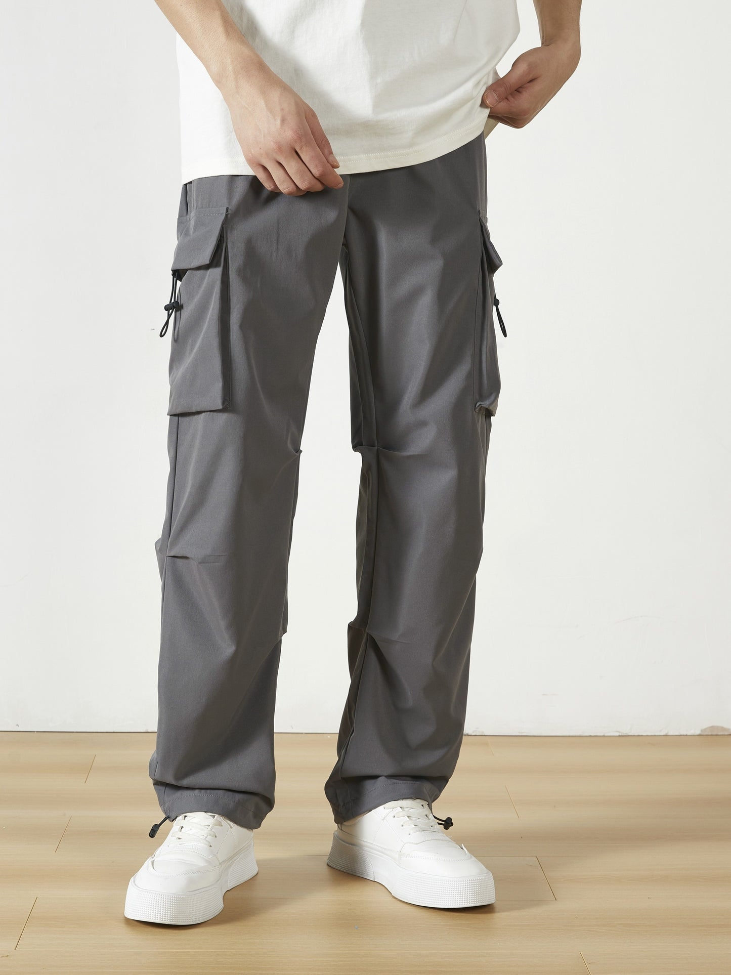 Men'S Straight-Leg Cargo Pants with Multiple Pockets, Suitable for Outdoor Street Fashion