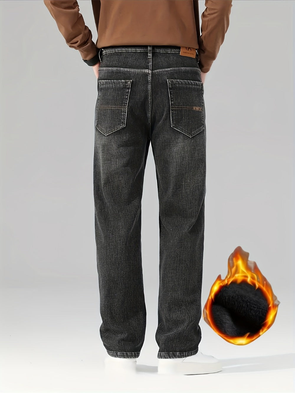 Men's Straight Leg Jeans - Classic Wash Clean Finish Streetwear 689061