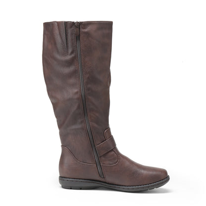Women's Wide Calf Knee High Boots, Fashion Faux Fur-Lined Winter Boots