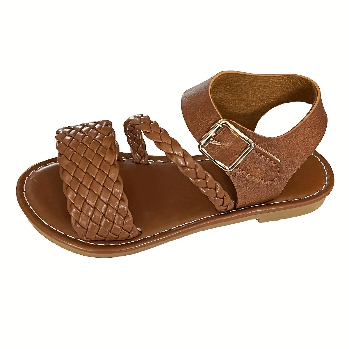 1 Pair of Girls Wearing Braided Rope Decoration Cute Vacation Casual Style Summer Comfortable Breathable Lightweight Flat Sandals