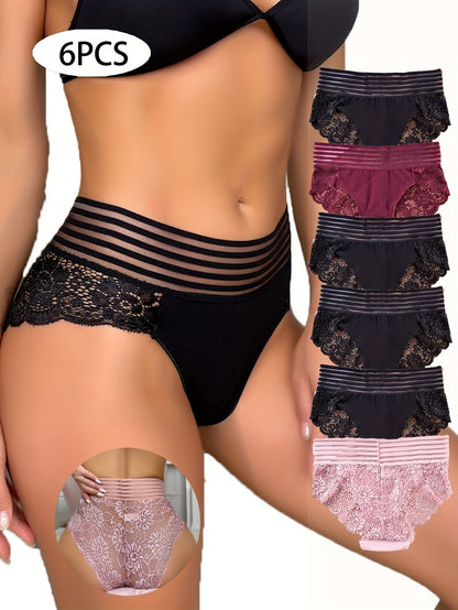 Women's 6-Pack Mid-Rise Briefs - Lace Everyday Comfort