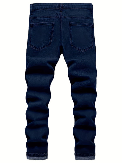 Men's Slim Fit Jeans - Classic Wash Distressed Travel 327461