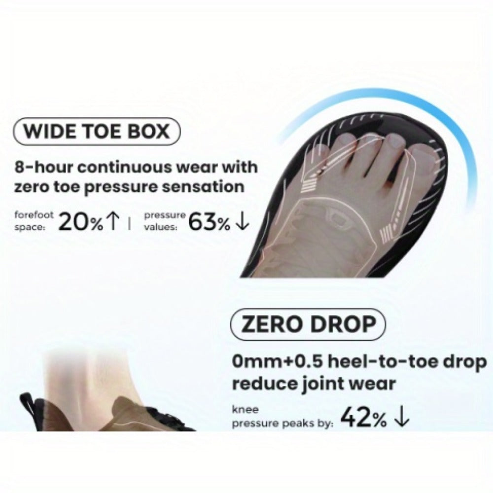Men's Running Shoes - Cushioned Support & Wide Toe Comfort