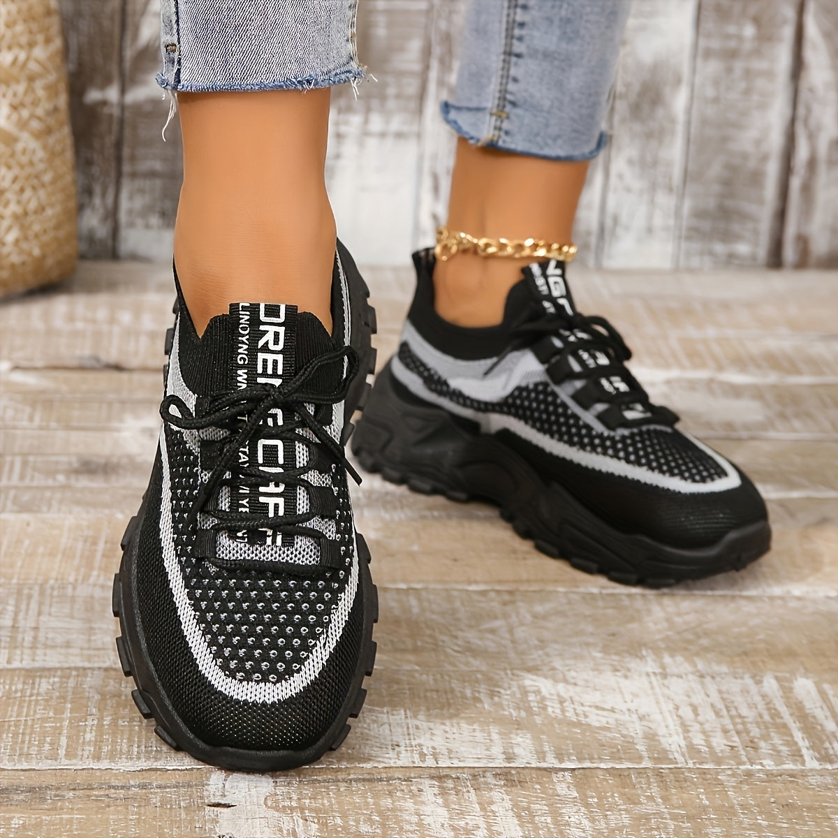Sneakers, 2026 New Women's Shoes, Women's Casual Low-top Sports Shoes, Thick-soled Breathable Tennis Shoes, Sports Shoes Suitable for Gym And Casual Wear (PVC Soles), Women's Shoes, Women's Road Running Shoes, Outdoor Shoes
