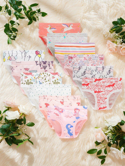 Girls' Briefs - 12-Pack Ocean Animal Print