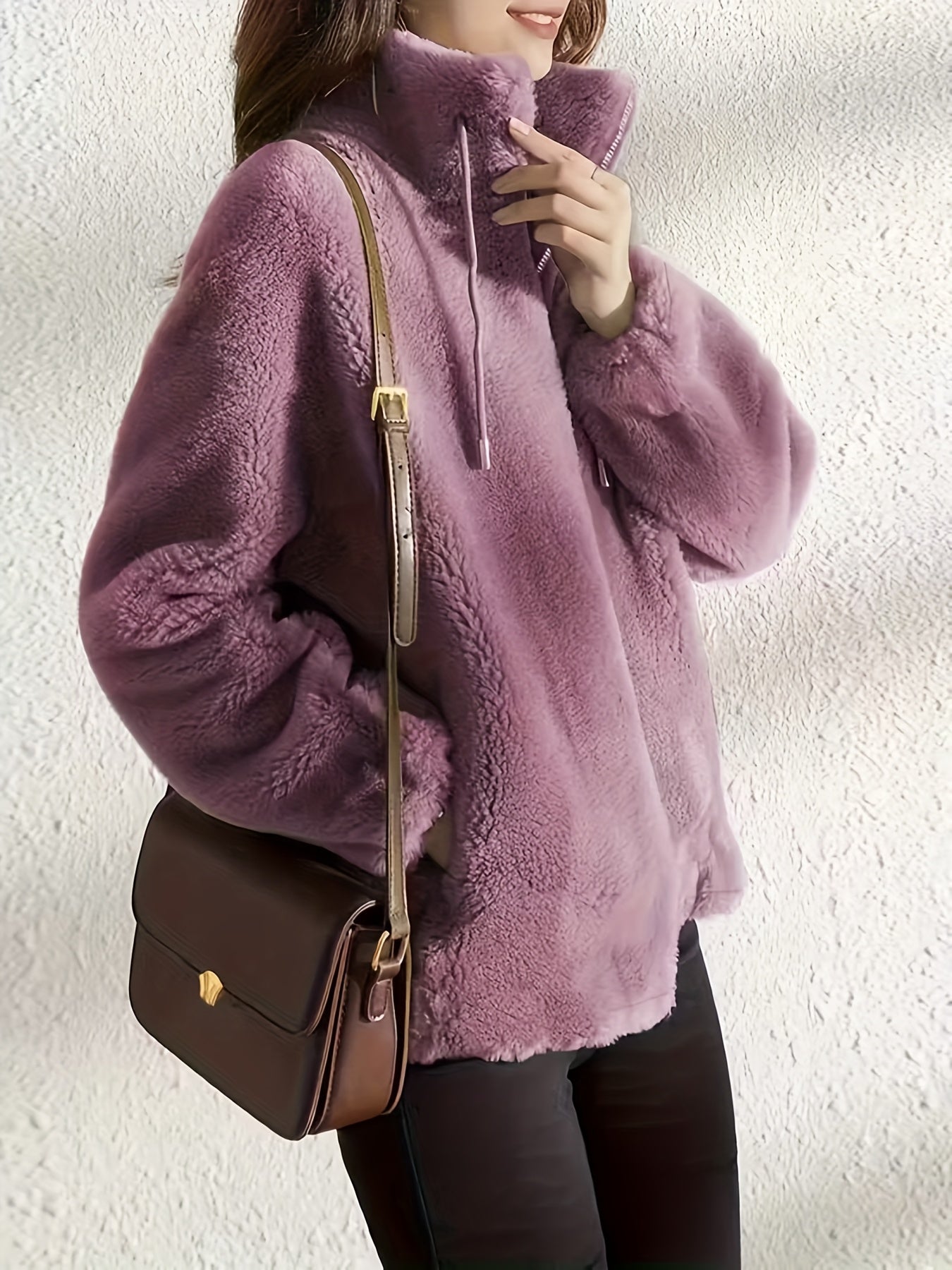 Women's Dark Brown Polyester Jacket - product view 10