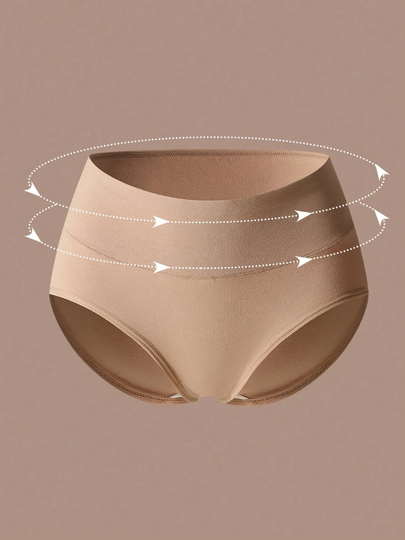 4pcs Fashionable Maillard Solid Color Underwear Pure Soft Light -Friendly Breathable Briefs Mid-Waist Women'S Underwear
