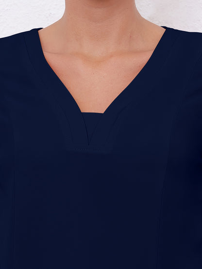 Women'S V-Neck Frosted Breathable Uniform Pocket Handwash Workwear Brush Handwear Top