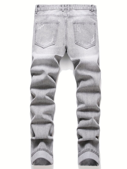 Slim Fit Men'S Jeans with Embroidery And Ripped Details