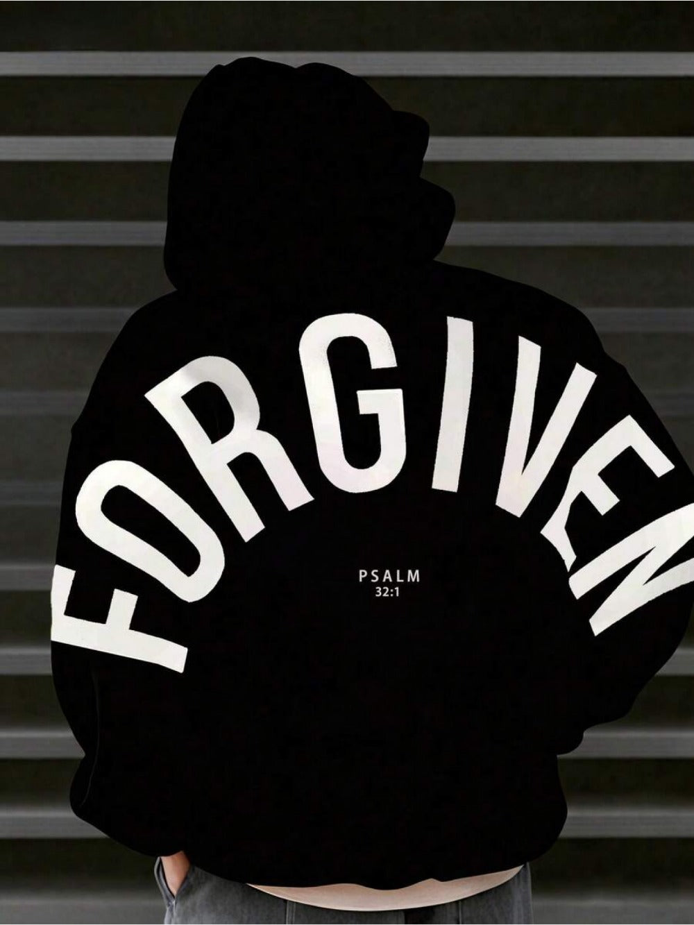 Men's Psalm 32:1 Hoodie - Forgiven Faith Graphic