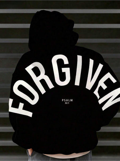 Men's Psalm 32:1 Hoodie - Forgiven Faith Graphic