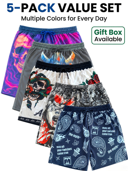 5-Pack Printed Shorts Polyester Shorts - product view 19