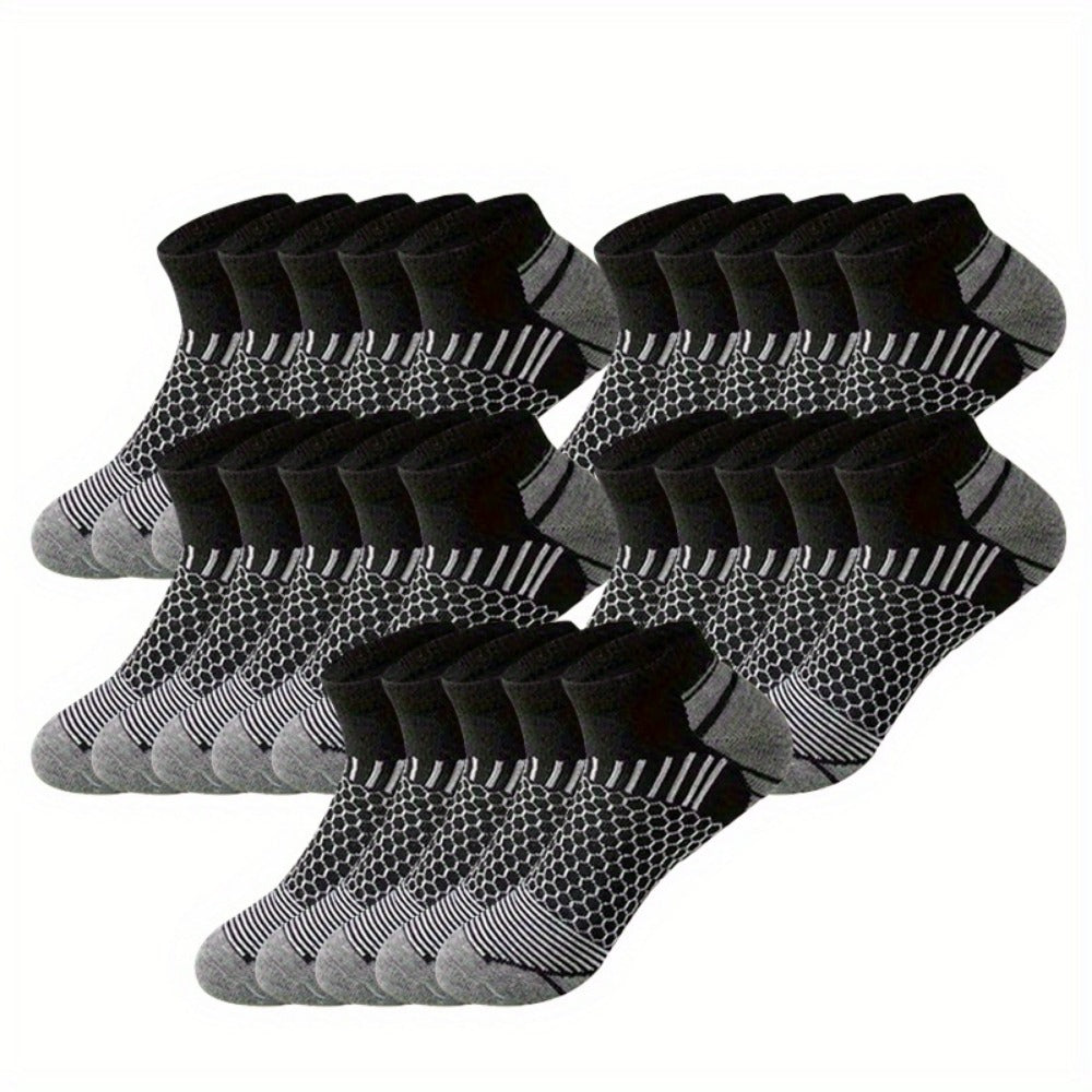 Men's Solid Ankle Socks - 60-Pair Pack