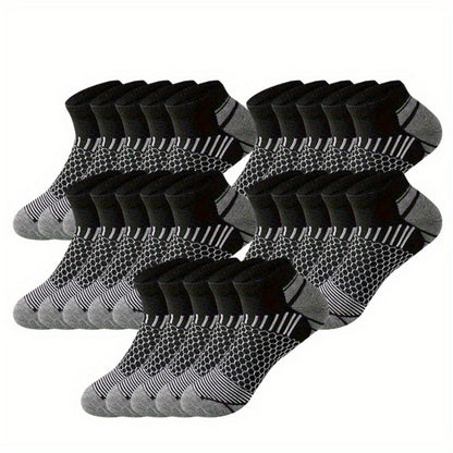 Men's Solid Ankle Socks - 60-Pair Pack