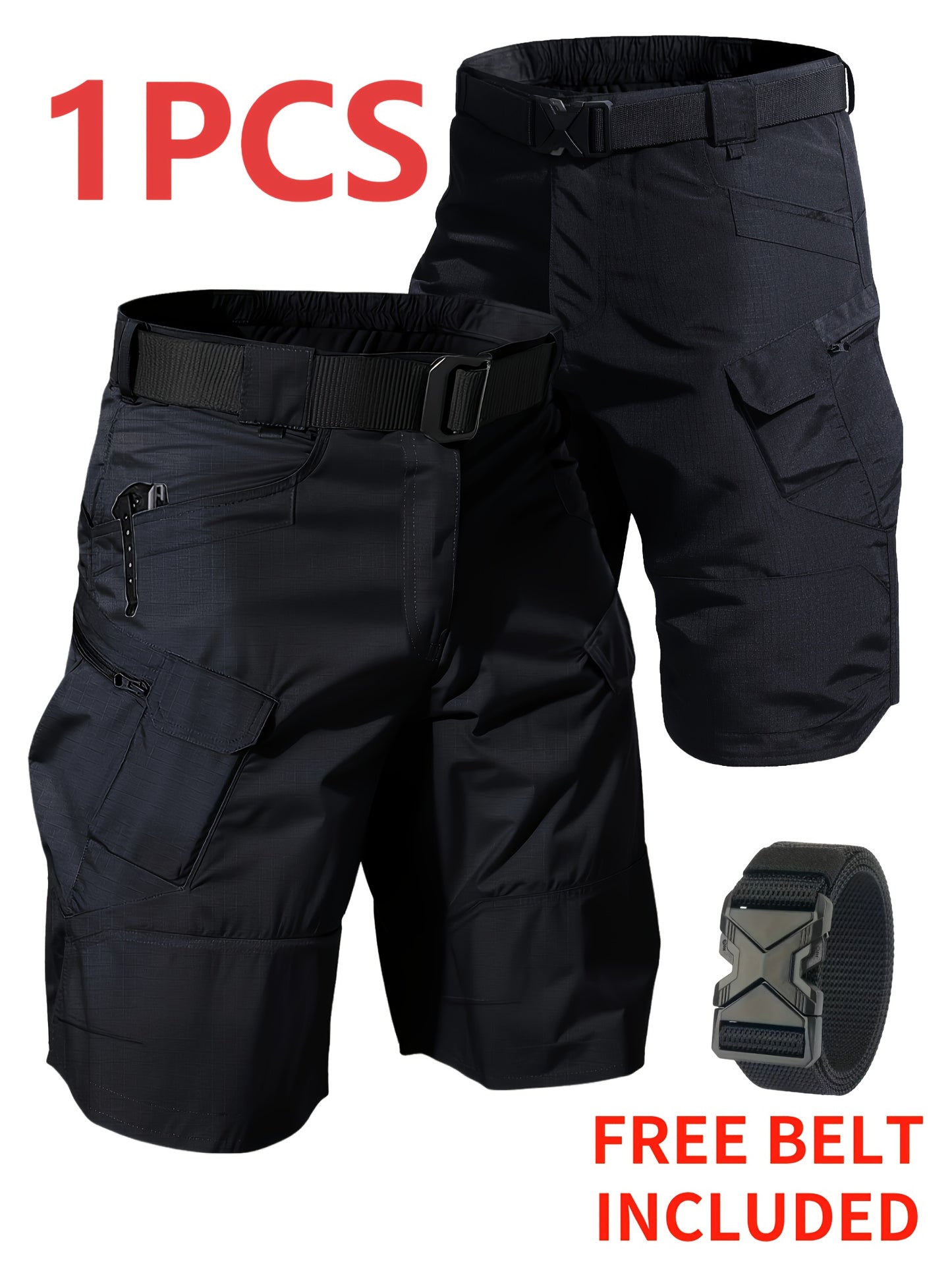 Men'S Multi-Pocket Shorts - Cargo Shorts - Casual Shorts - Breathable And Quick-Drying Design, Suitable for Hiking, Fishing And Outdoor Work (Belt Included) - Available in Black, Gray, Khaki | Breathable Fabric, Camping Equipment