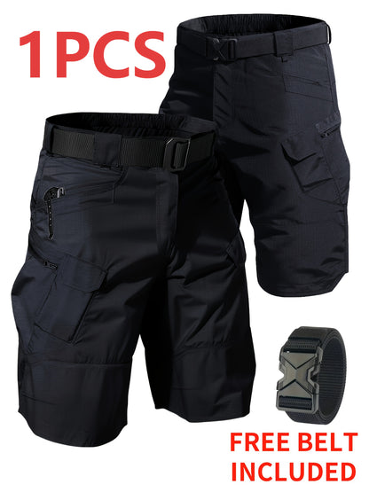 Men'S Multi-Pocket Shorts - Cargo Shorts - Casual Shorts - Breathable And Quick-Drying Design, Suitable for Hiking, Fishing And Outdoor Work (Belt Included) - Available in Black, Gray, Khaki | Breathable Fabric, Camping Equipment