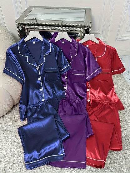 Pink + Gray + Champagne Satin Pants - product view 32