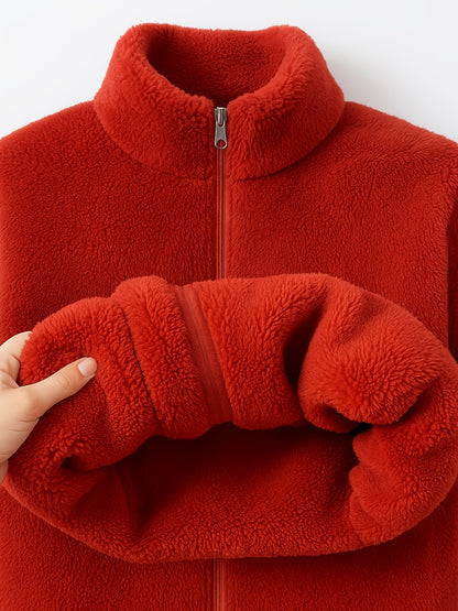 Cationic Fabric Glossy Coat Women's Autumn/winter Cardigan High-end Niche Zip-up Outerwear