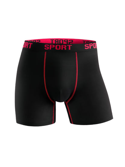 Men's Underwear 5 Random Pc Highly Elastic, Breathable, Comfortable, Quick-drying, Sweat-absorbent, Anti-friction Shorts, Solid Color