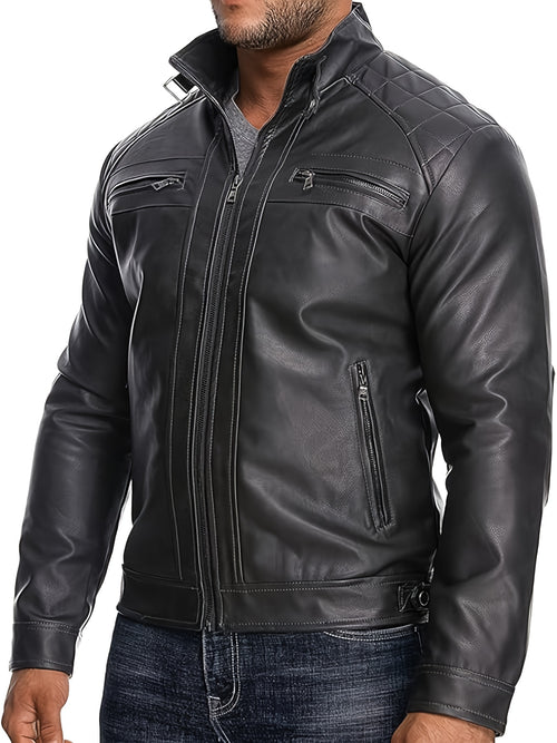 Men'S Lightweight Faux Leather Motorcycle Jacket Black, Coats For Men, Mens Coats, Motorcycle Riding Gear, Motorcycle Stuff, Biker Stuff, Men'S Coats, Motorcycle Clothes, Biker Gear, Jaket Mens, Veste En Cuir Homme, Motorcycle Apparel, Motorcycle Clothing