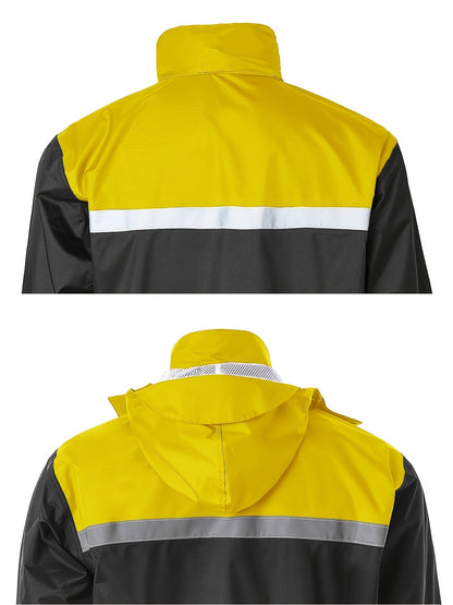 Men's Rain Suit High Visibility Reflective Work Rain Jacket Pants For All Sport Farm Fishing Motorcycle