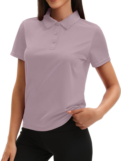 5 Pack Women'S Polo Shirts Short Sleeve 3 Buttons Collared Uniform Tops Moisture-Wicking T-Shirts For Work & Casual
