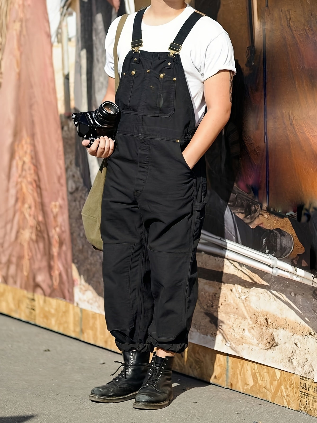 Men'S Brown Oxford Overalls - Multi-Pocket Workwear with Adjustable Straps And Waist, Durable for Farm/Ranch, Motorcycle And Outdoor - Perfect Birthday And Father'S Day Gift